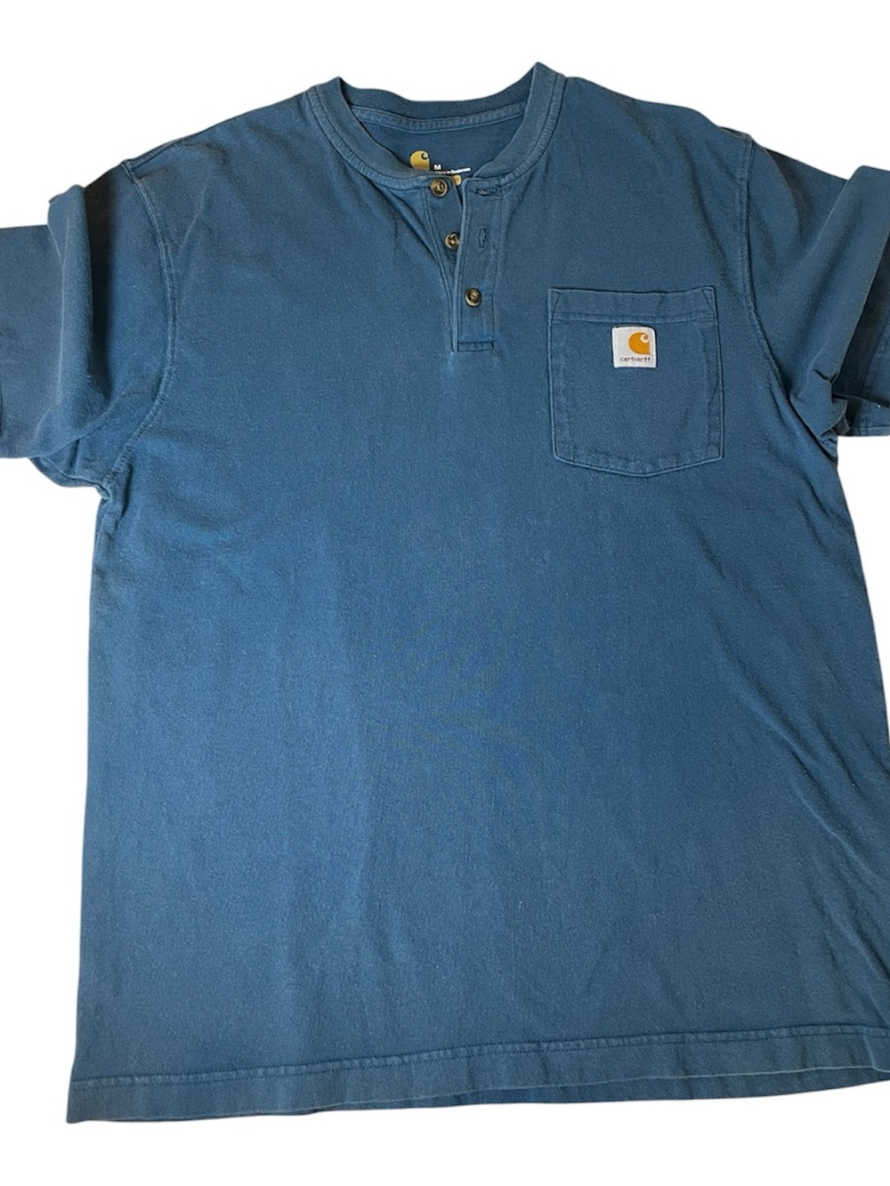 Carhartt Men's Blue Short-Sleeve Henley Pocket T-Shirt M